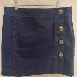 Vineyard Vines Dark Blue Corduroy Skirt with Buttons cotton spandex , size 8
